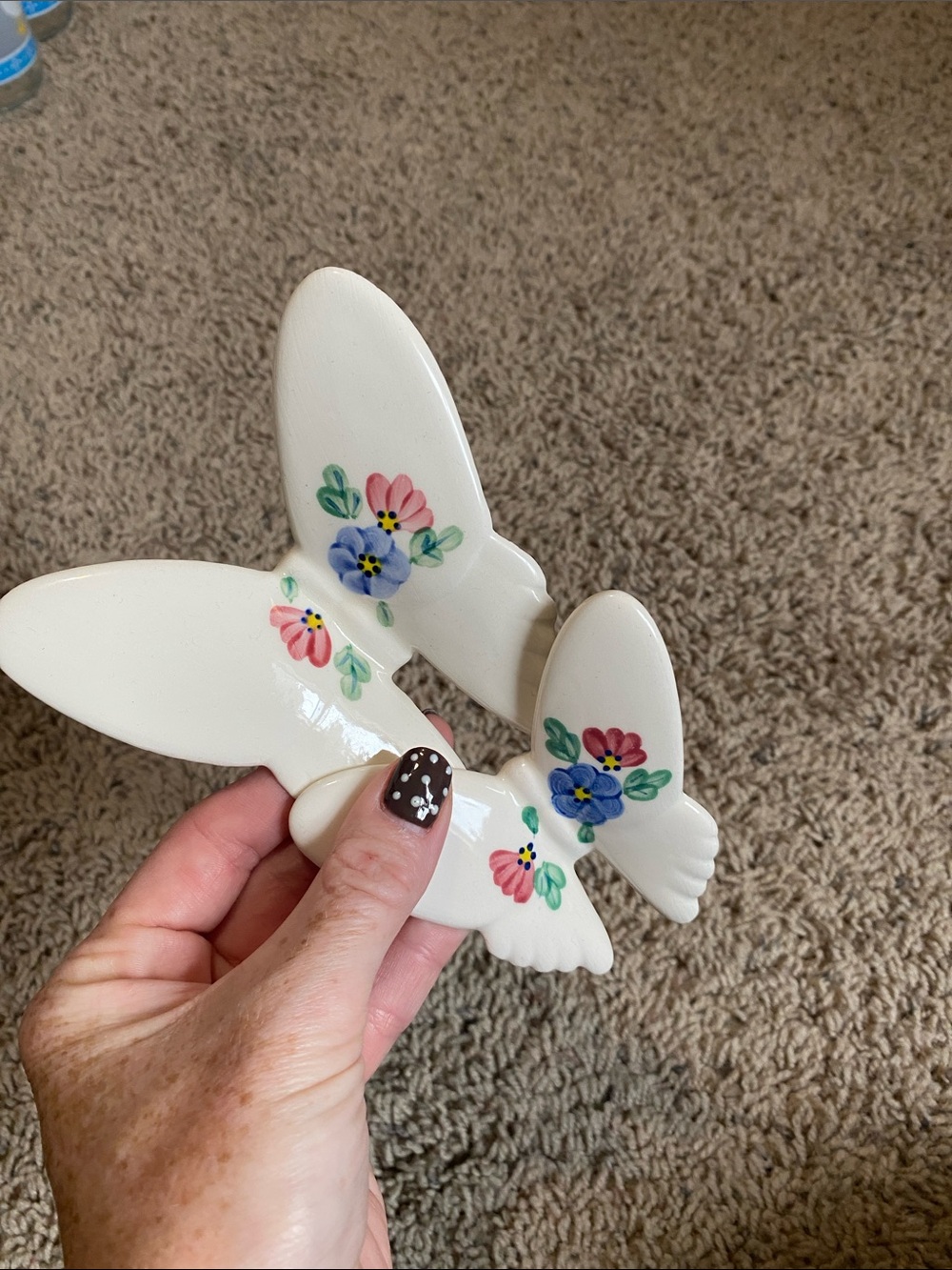 White Floral Ceramic Butterfly home decor